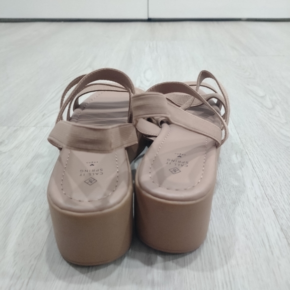 Beige Wedge Sandals size 6.5 - Picture 6 of 8